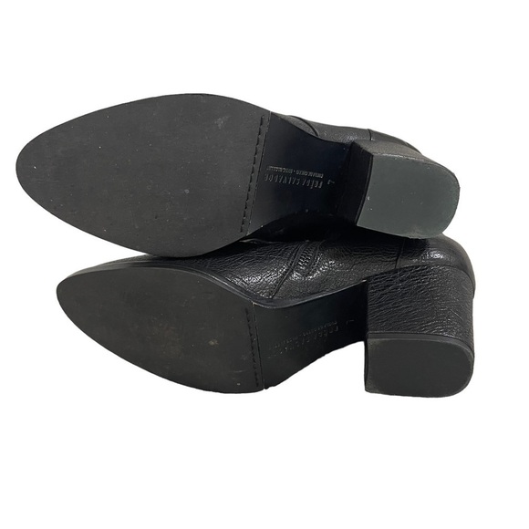 Freda Salvador Ankle Booties Black Calf Leather Block Heel Size 7 - Picture 7 of 9